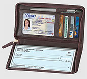 Brown Zippered Leather Wallet