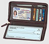 Brown Zippered Leather Wallet