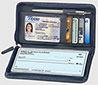 Navy Zippered Leather Wallet
