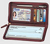 Wine Zippered Leather Wallet